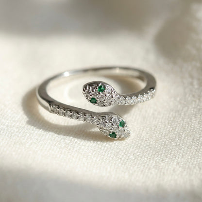 Serpentina Emerald Snake Adjustable Ring