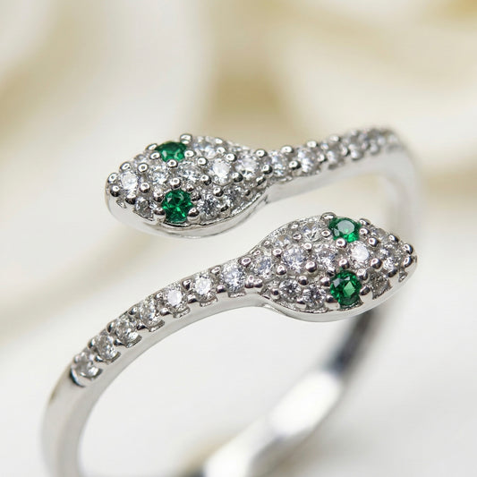Serpentina Emerald Snake Adjustable Ring