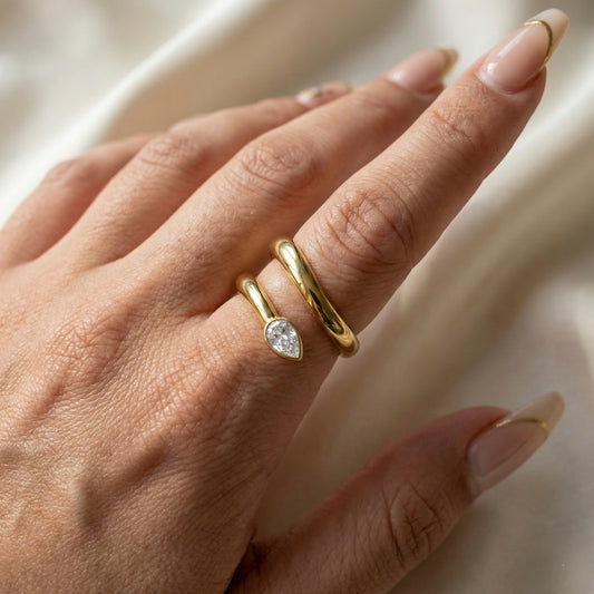 Celeste Marquise Crystal Wrap Gold Ring