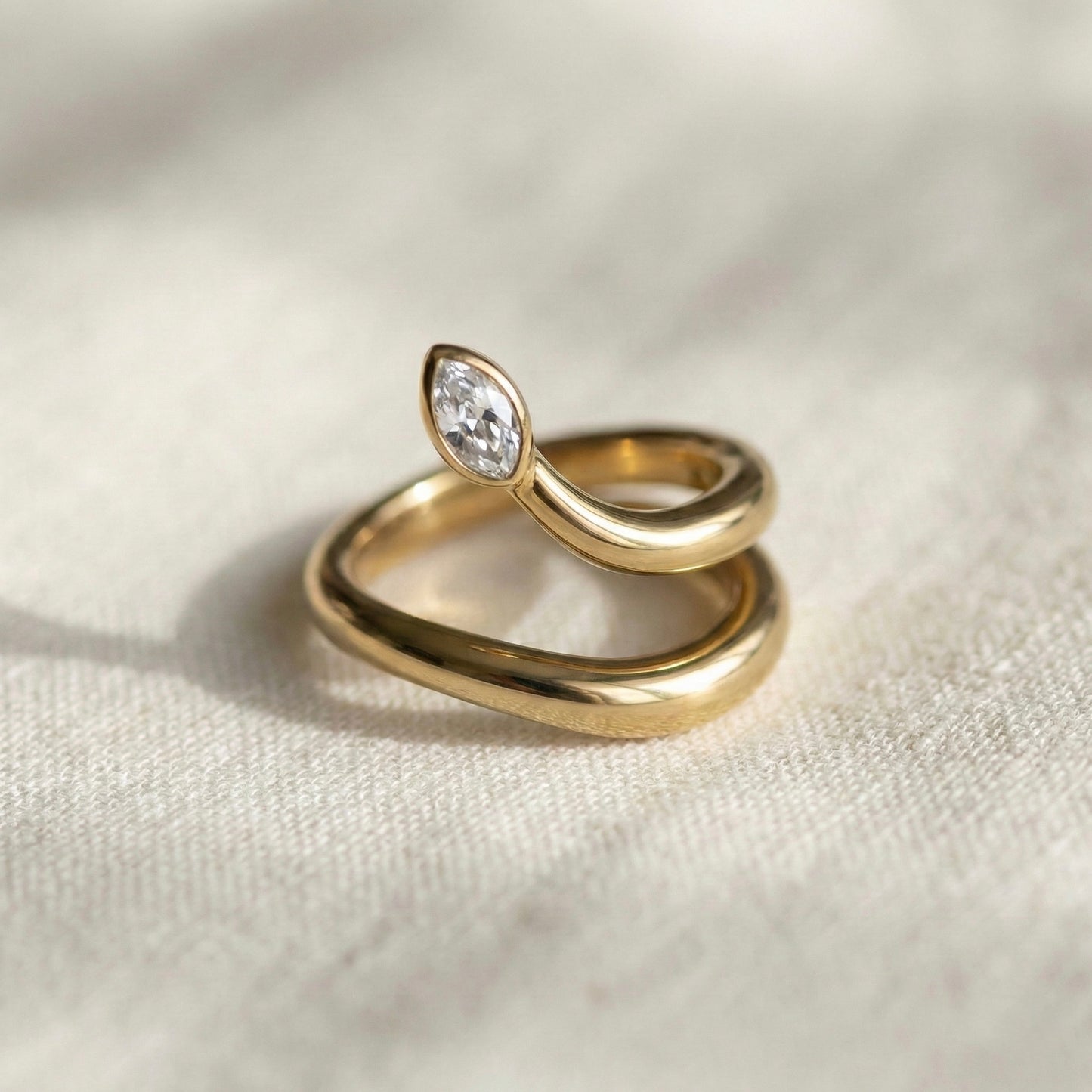Celeste Marquise Crystal Wrap Gold Ring