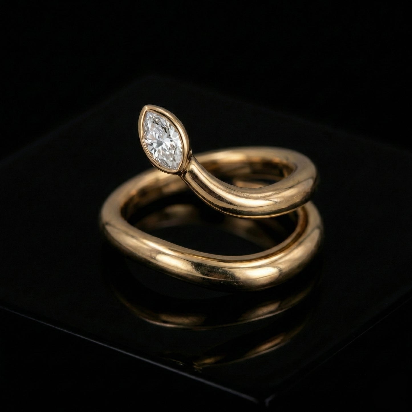 Celeste Marquise Crystal Wrap Gold Ring