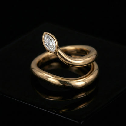 Celeste Marquise Crystal Wrap Gold Ring