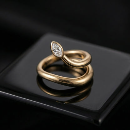 Celeste Marquise Crystal Wrap Gold Ring