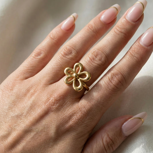 Bloom Petal Gold Adjustable Ring