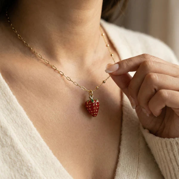 Myst Juels Strawberry Charm Combo – Necklace, Ring, Earrings & Bracelet Set