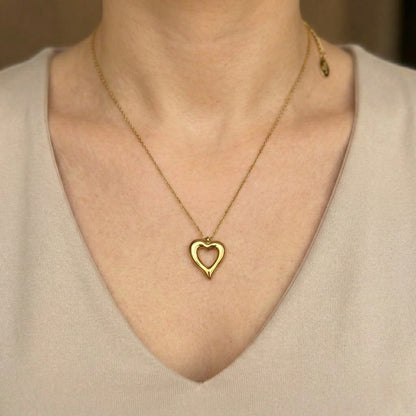 Open Heart Gold Plated Necklace – Minimal Love Pendant | Myst Juels