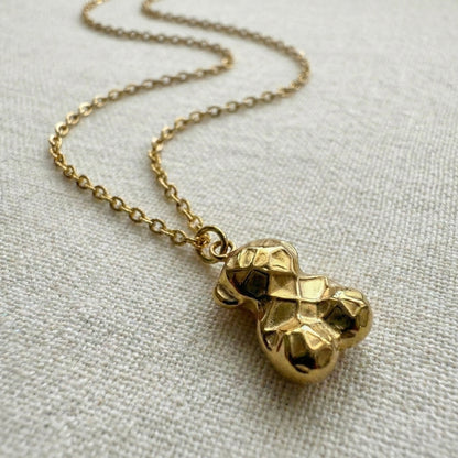 Teddy Bear Gold Plated Necklace – Cute Minimal Pendant | Myst Juels