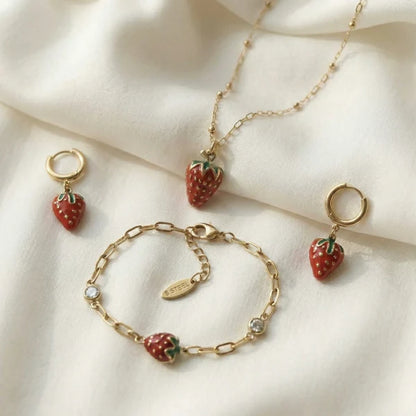 Ultimate Strawberry Collection | Strawberry Jewelry Combo & Blush Bow