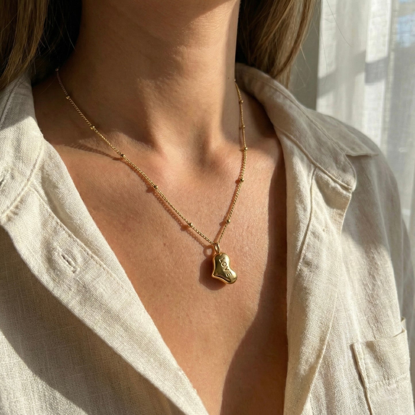 Forever Love Gold Plated Necklace – Minimal Heart Jewellery | Myst Juels