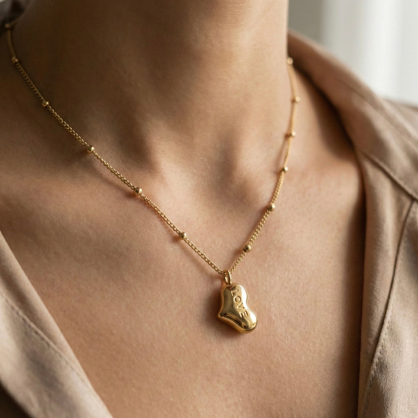 Forever Love Gold Plated Necklace – Minimal Heart Jewellery | Myst Juels