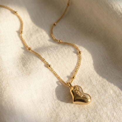 Forever Love Gold Plated Necklace – Minimal Heart Jewellery | Myst Juels