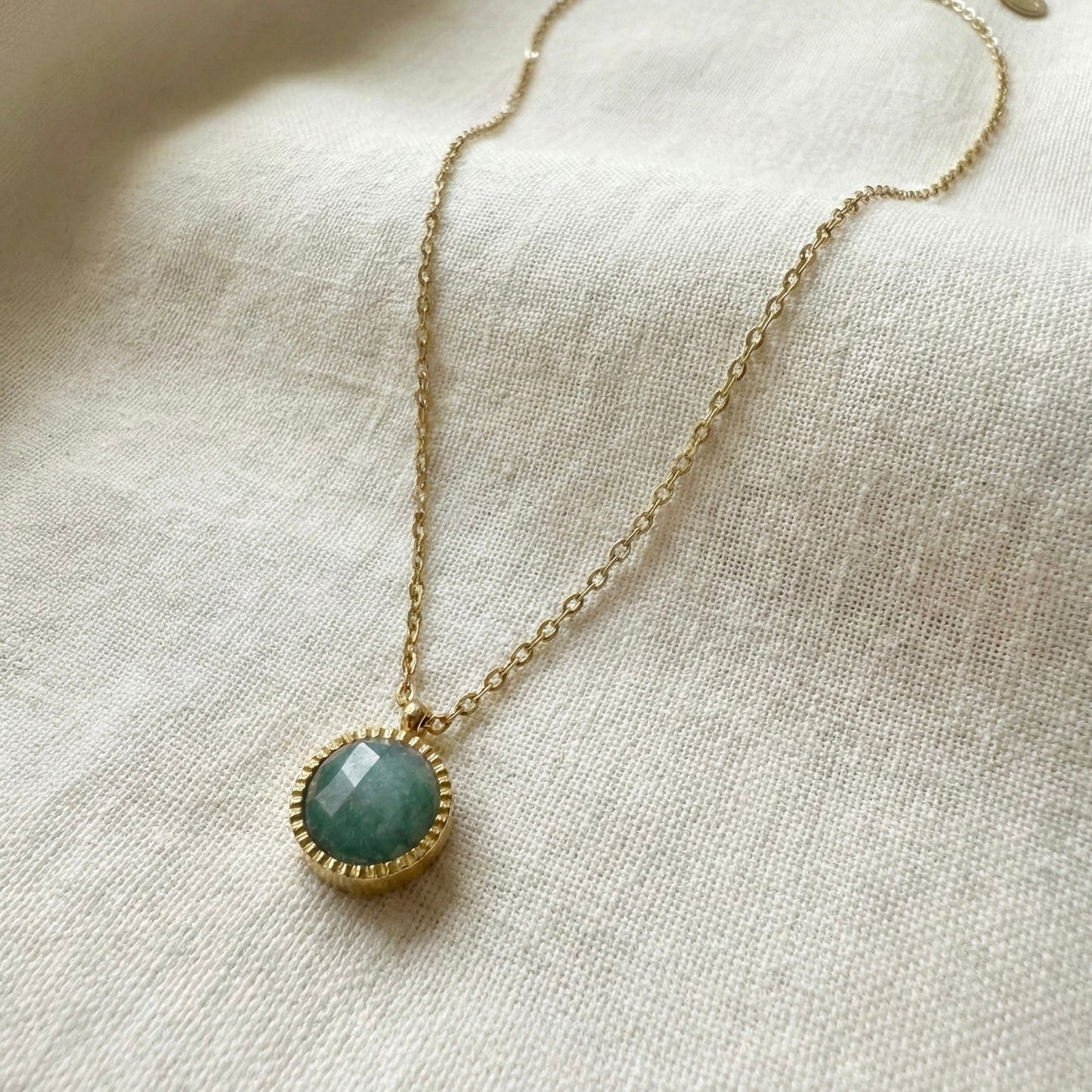 Ocean Calm Gold Plated Necklace – Minimal Stone Jewellery | Myst Juels