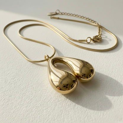 Golden Wish Curve Gold Plated Necklace – Minimal Sculpted Jewellery | Myst Juels