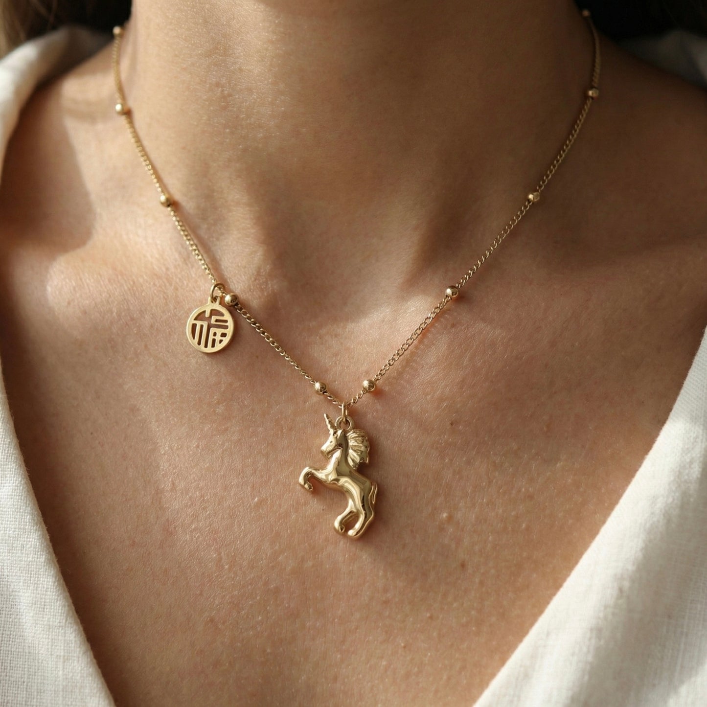 Lucky Unicorn Gold Plated Necklace – Minimal Charm Jewellery | Myst Juels