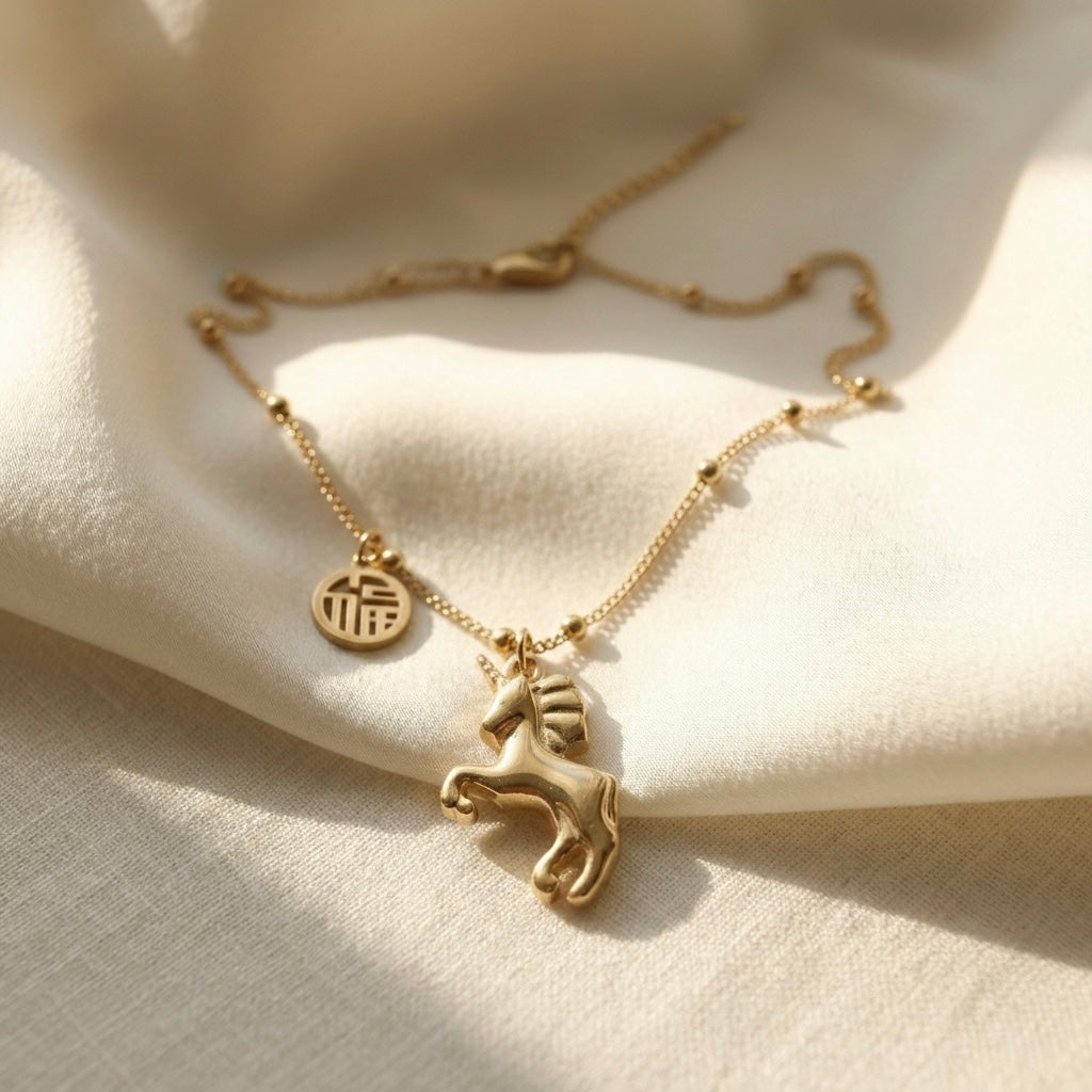 Lucky Unicorn Gold Plated Necklace – Minimal Charm Jewellery | Myst Juels