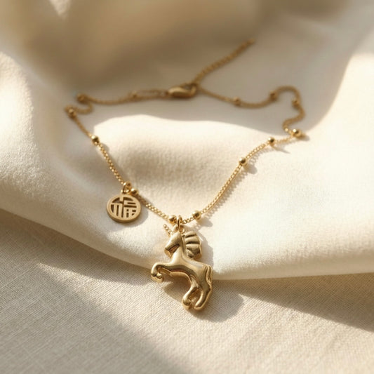 Lucky Unicorn Gold Plated Necklace – Minimal Charm Jewellery | Myst Juels