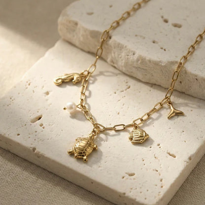 Oceanic Opulence Suite – Layered Coastal Gold Jewellery Set