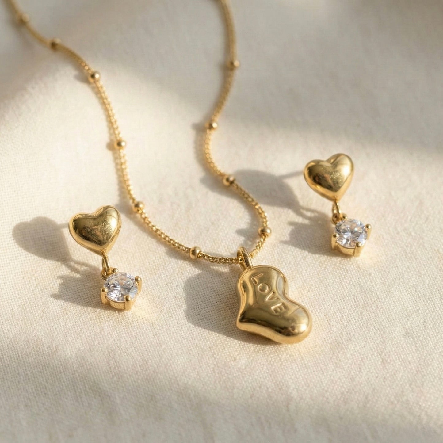 Heart of Zircon Bundle – Love Drop Earrings & Forever Love Necklace