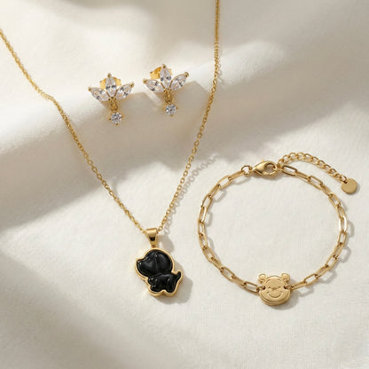 Midnight Puppy Playful Set - Necklace, Bracelet & Earrings
