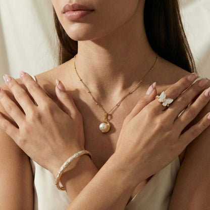 Festive Enamel Floral Box – Blush Pink Luxury Jewellery Combo