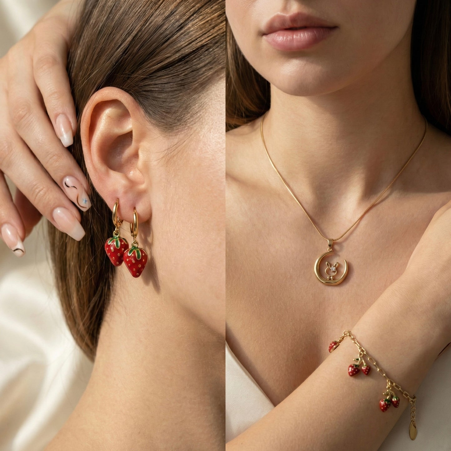 Strawberry Fields Starter – Playful Everyday Gold Charm Set