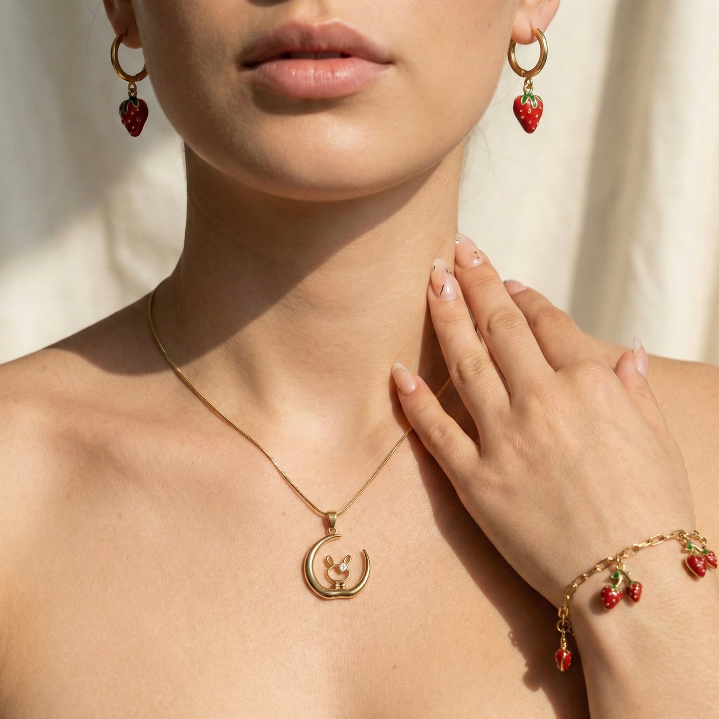 Strawberry Fields Starter – Playful Everyday Gold Charm Set
