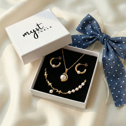 Denim & Pearl Weekend Set Box (4-Piece Luxe Edit)