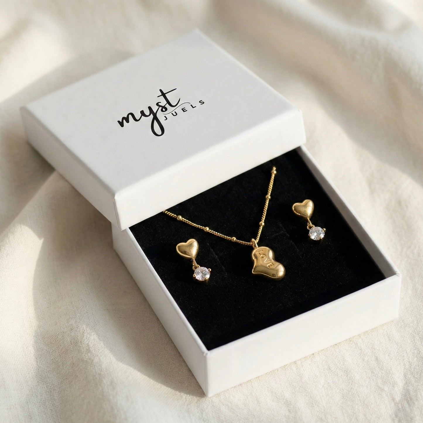 Heart of Zircon Bundle – Love Drop Earrings & Forever Love Necklace