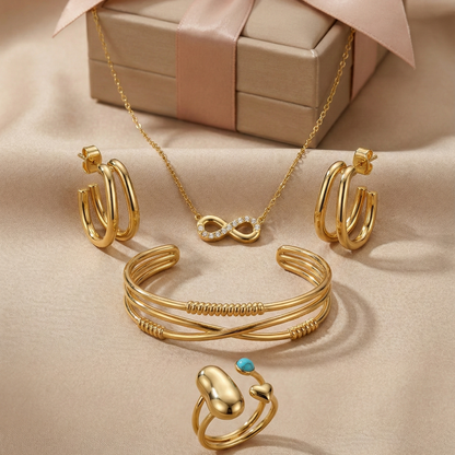 Infinity Love Combo Set – Necklace, Ring, Earrings & Bracelet