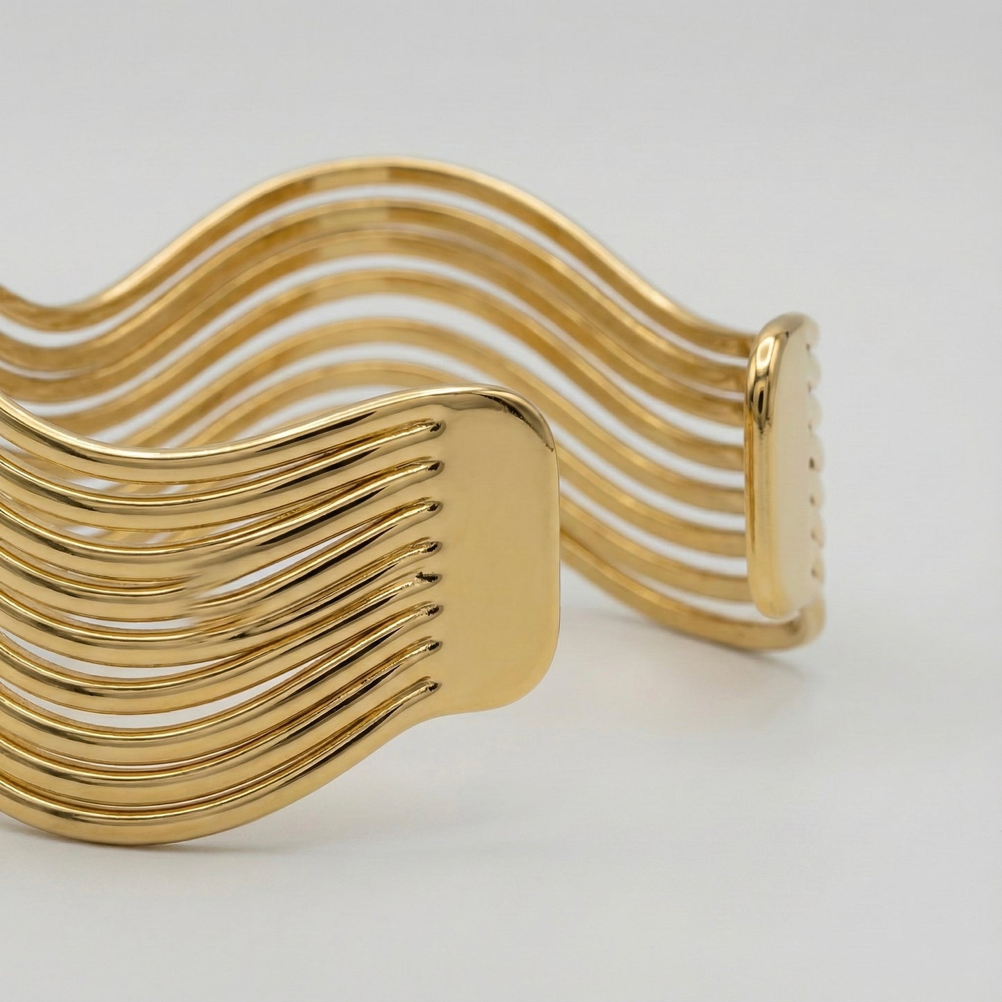 Golden Wave Cuff Bracelet