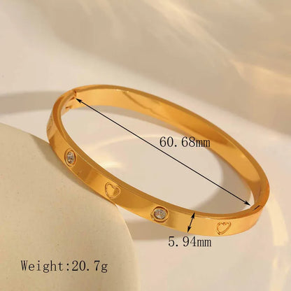 High quality heart zirconia stainless steel bracelet