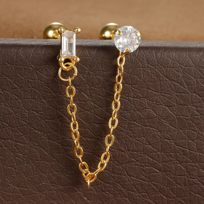 Exclusive high end pair of pierced chain studs