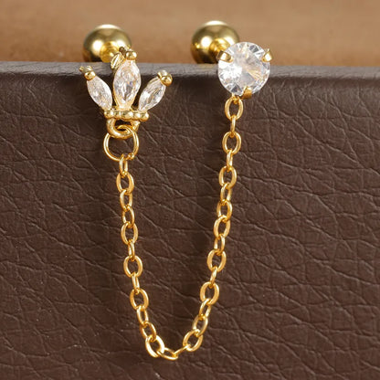Exclusive high end pair of pierced chain studs