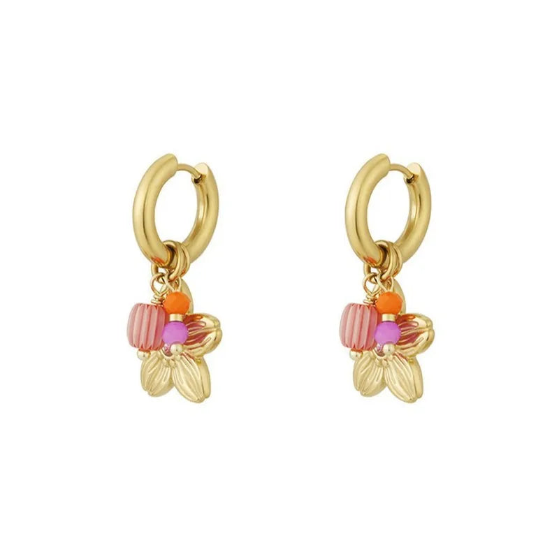 Premium multiple charms stainless steel earrings