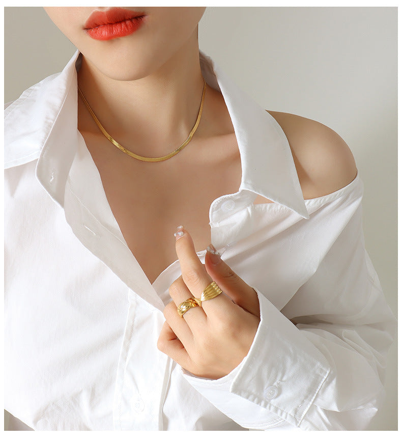 High-end 18K gold plated snake chain 4 mm