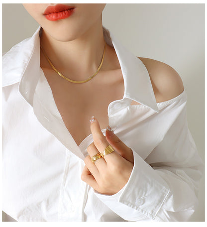 High-end 18K gold plated snake chain 4 mm