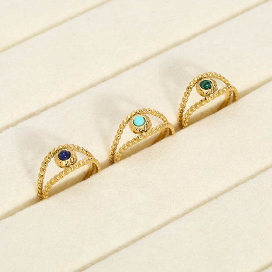 High-end Evil eye adjustable anti tarnish ring