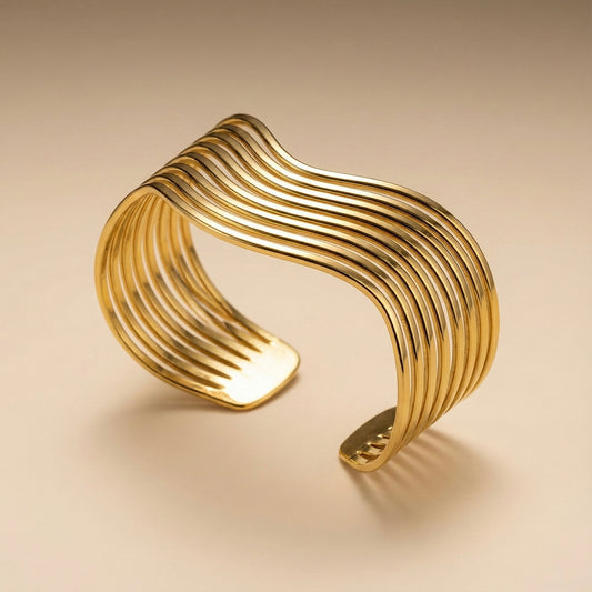 Golden Wave Cuff Bracelet