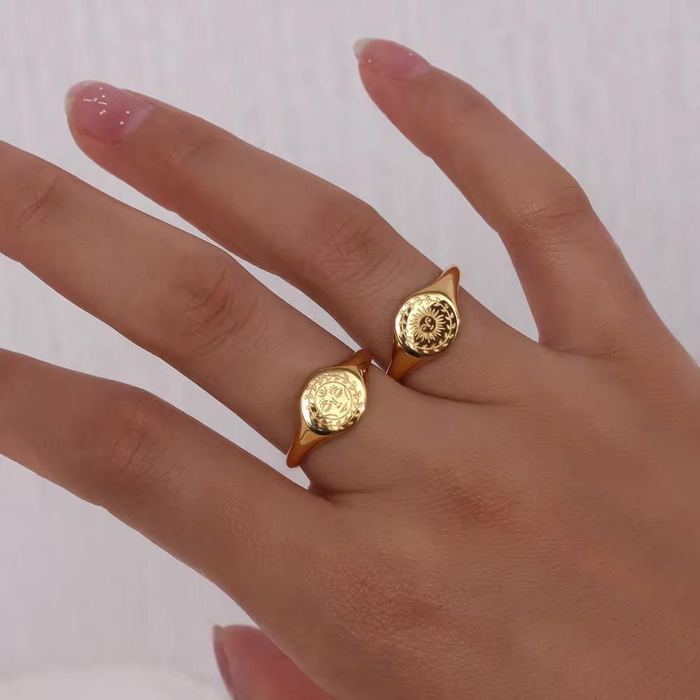 High quality sun signet ring