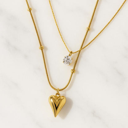 Premium stainless steel two necklace combo