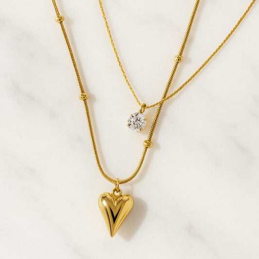 Premium stainless steel two necklace combo