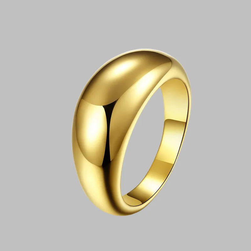 Chunky stainless steel 18K gold plated ring
