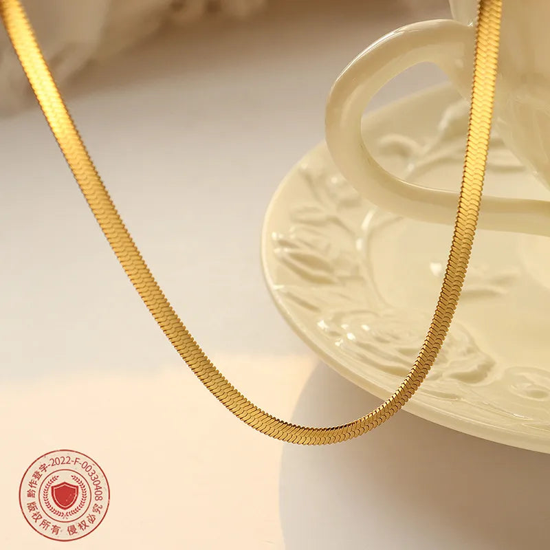 High-end 18K gold plated snake chain 4 mm