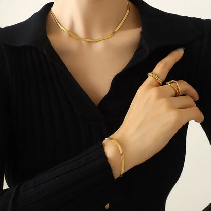High-end 18K gold plated snake chain 4 mm