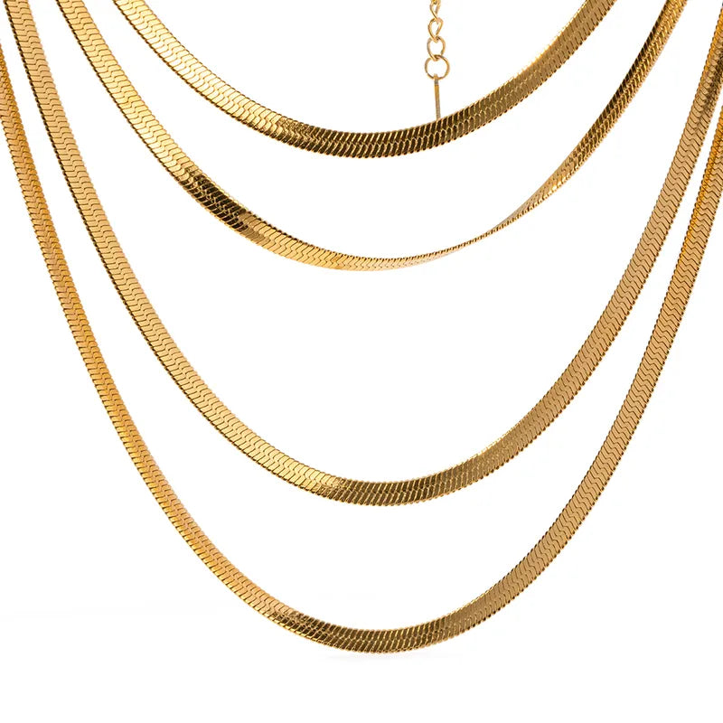 High-end 18K gold plated snake chain 4 mm