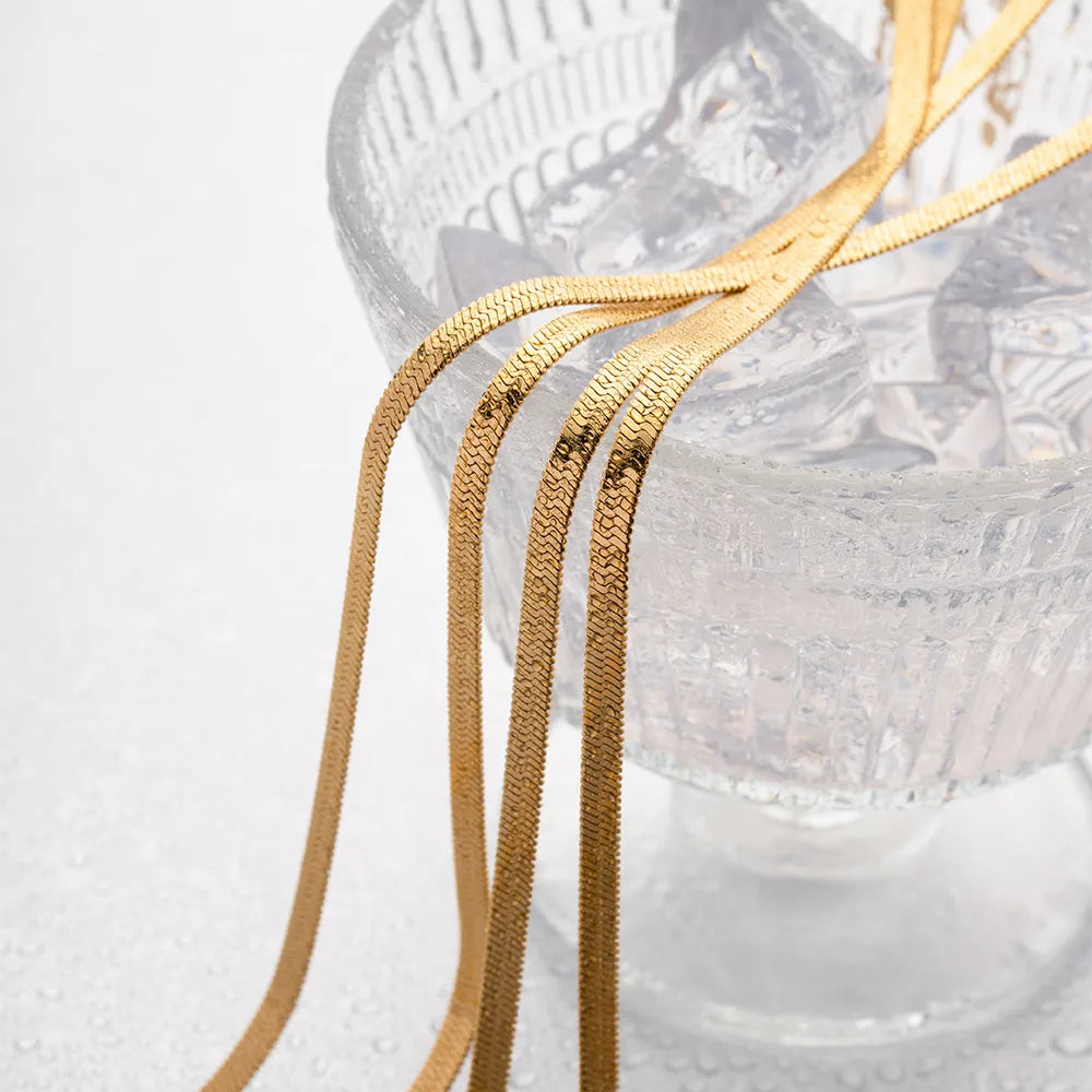 High-end 18K gold plated snake chain 4 mm