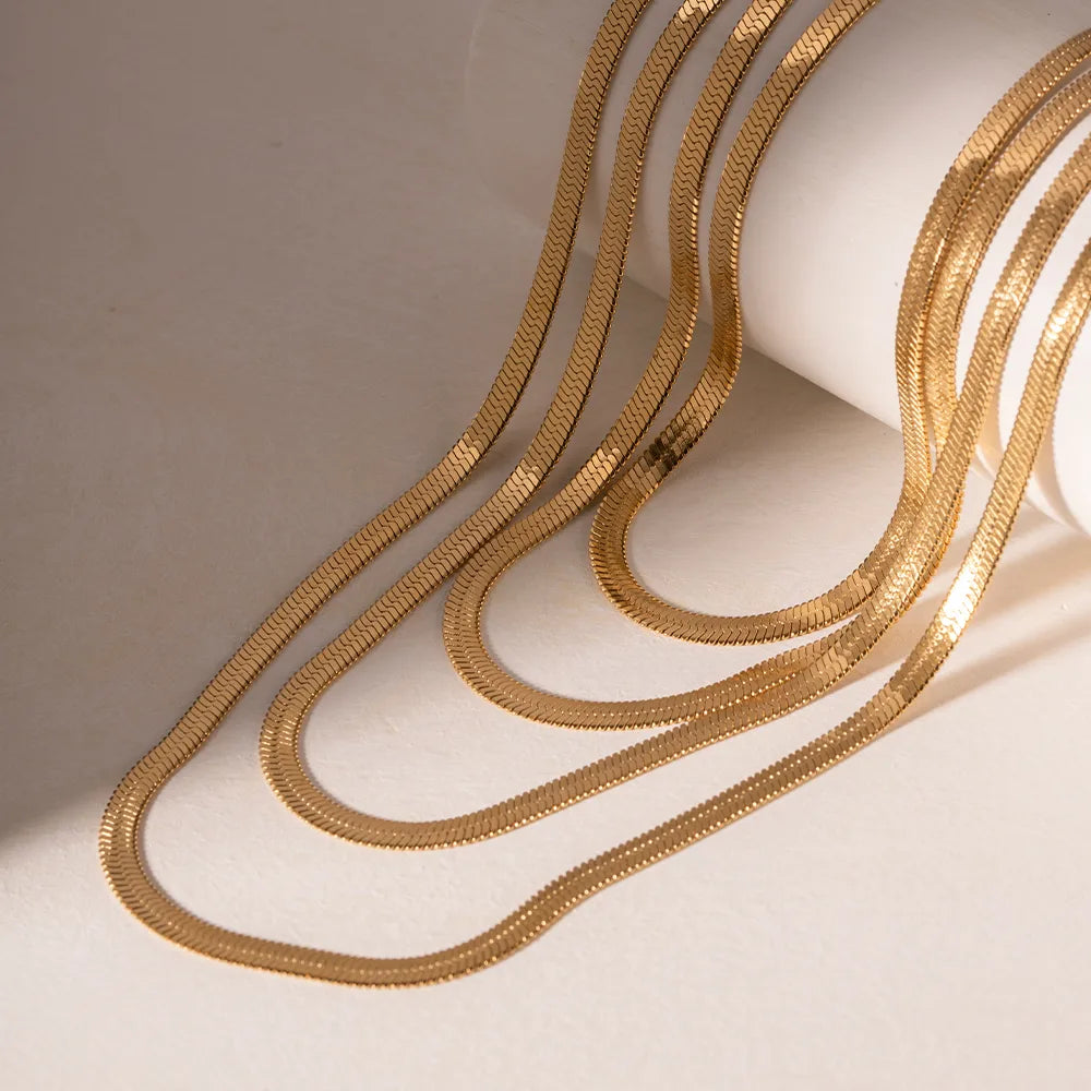 High-end 18K gold plated snake chain 4 mm