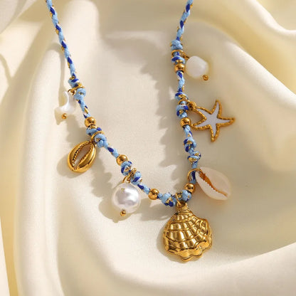 Premium beach layered gold plated necklace