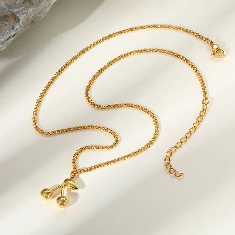 Premium cherry gold plated necklace
