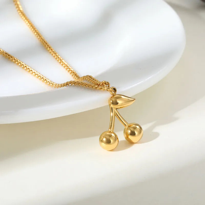 Premium cherry gold plated necklace